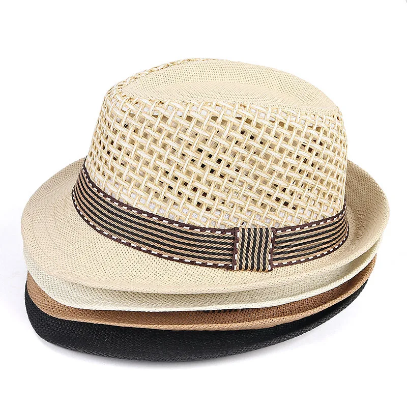 Baby Straw Hat Spring Summer Elegant Jazz Cap Sunvisor Beach Hats Kids Outdoor Caps for Boys Girls 1-3 Years Old