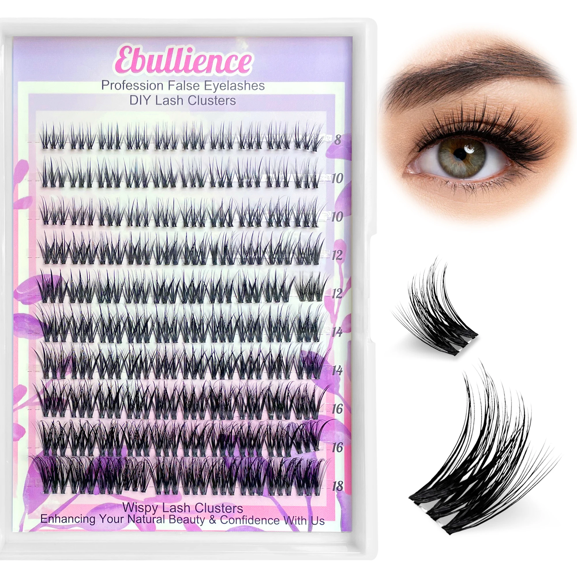 

False Eyelashes Natural False Eyelashes D Curl Soft WideSpan Ultra-Thin Clear Band of false eyelashes 8-16mm MakeUp