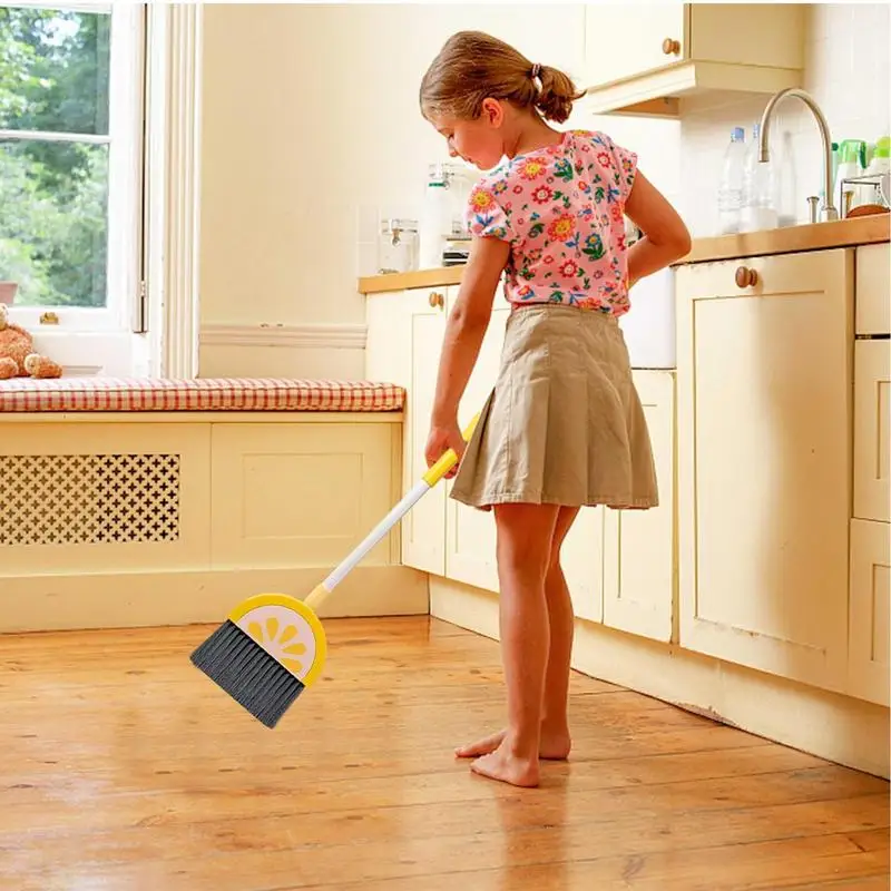 Small Broom With Dustpan For Kids Fruit Design Cleaning Tool Little Housekeeping Helper Set House Cleaning Tools For Boys And