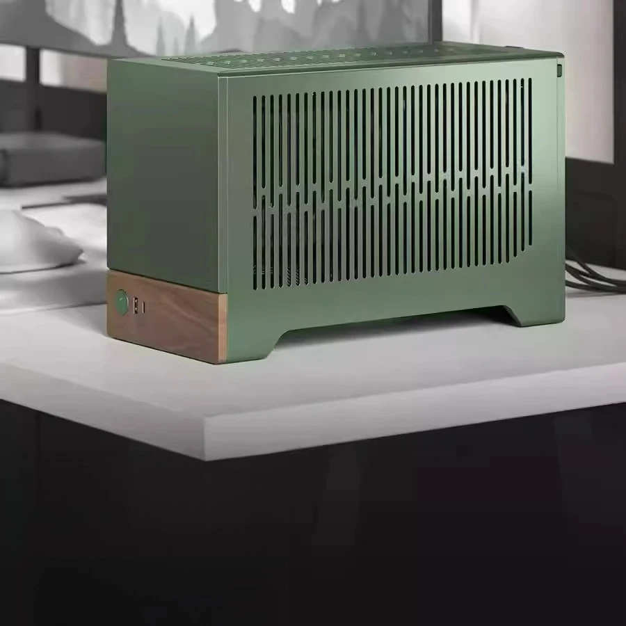 

Мини-анодический алюминиевый портативный компьютер с пробором, настольный компьютер из черного ореха