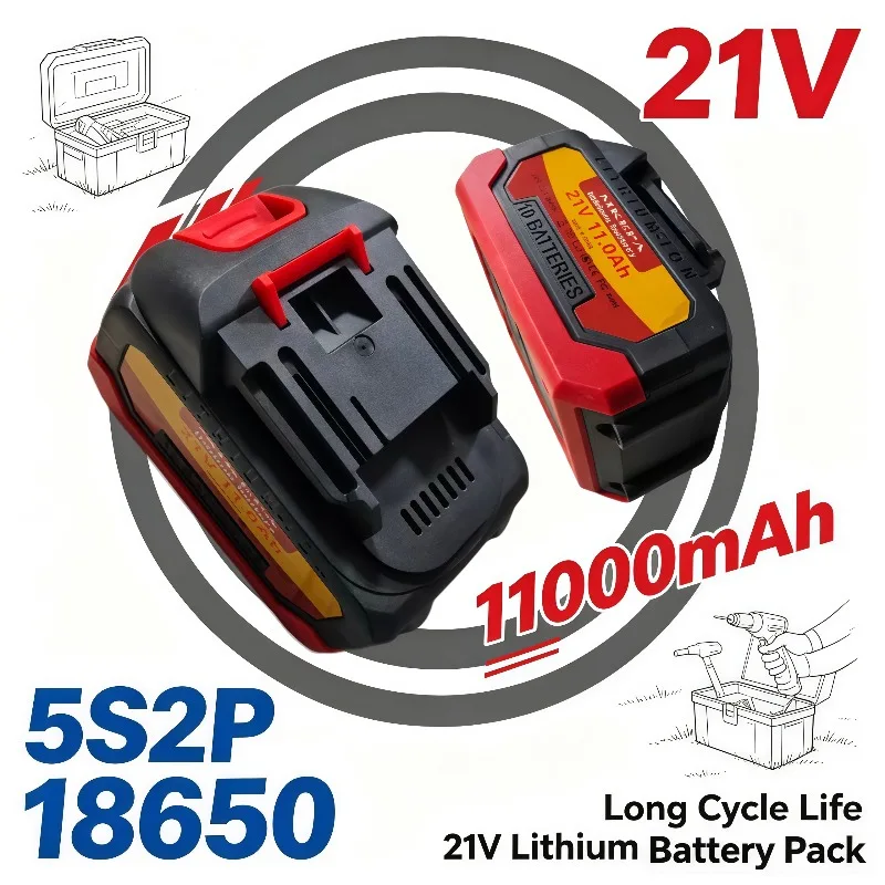 Ipega 21V 11000mAh 5S2P 18650 Lithium Pack, High Discharge Rechargeable Storage Battery