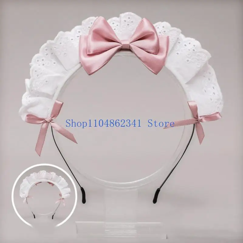 5asd gothique Punk coiffure ménage dentelle cheveux accessoires Cosplay bandeaux doux ébouriffé Satin nœud