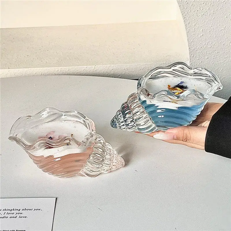 Conch Shell Shape Cocktail Glass Creative Drink Cup For Juice Beverage Bar Home Table Decoration