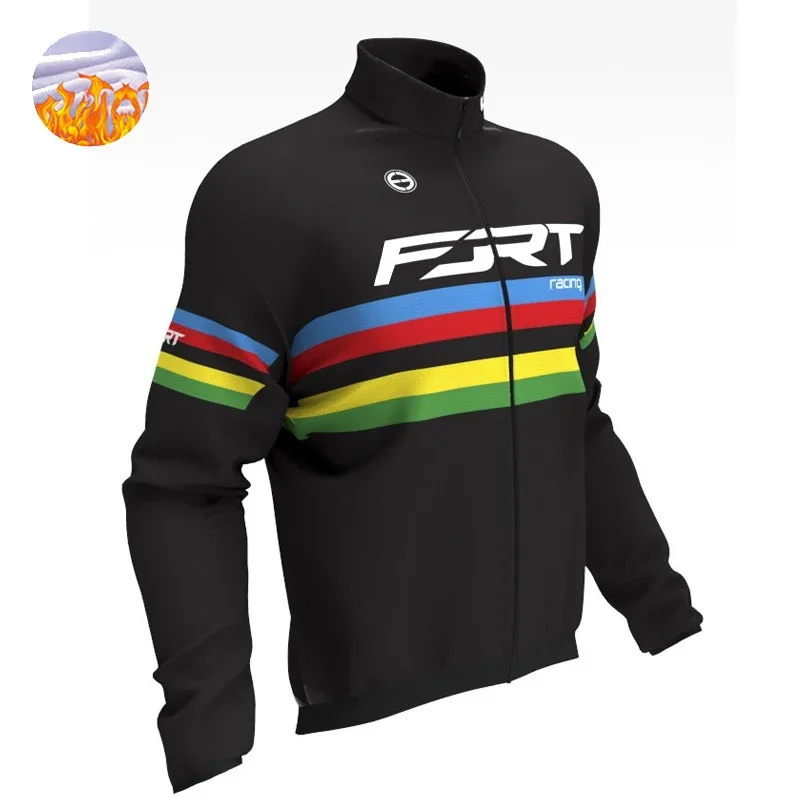 Winter Jacket Thermal Fleece Men Team Cycling Jacket Long Sleeve Jersey Suit Mtb Road Bike Clothes Ciclismo Hombres