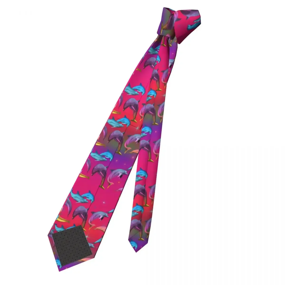 Dreamy Colorful Dolphin Necktie Men Women Polyester 8 cm Marine Wildlife Neck Ties for Mens Narrow Suits Accessories Gravatas