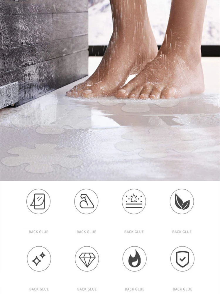 12 Stück Transparente Rutschfeste Dusch-Aufkleber, Rutschfeste Klebebänder, Sicherheits-Duschstufen-Aufkleber, Badewannen-Antirutschstreifen für Treppenstufen – Detail 1