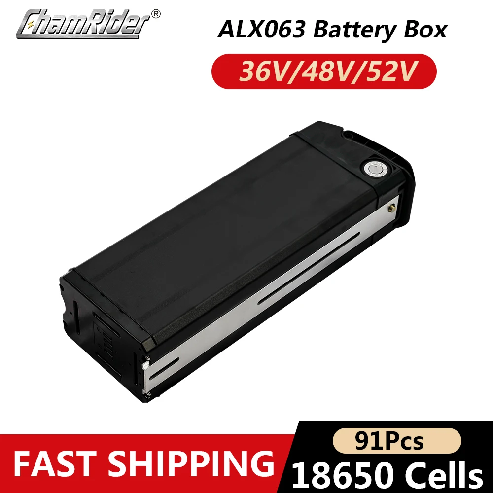 E-bike Battery Case 36V 18650 Holder ALX063 Battery Box 48V 10S9P 13S7P 14S6P 52V Seat Post Battery Case