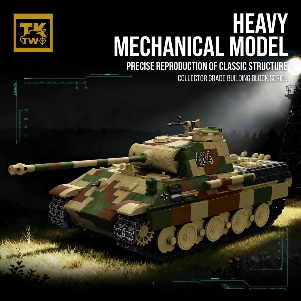 

WW2 Military German Panther 424 Tank Building Blocks War World 2 Panzer V Tank Model Assembly Bricks Toys Kids Boys Gifts