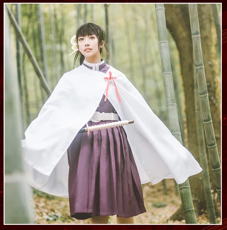 Anime quimono Cosplay Traje para Mulheres, Vestido de Festa, Kimetsu no Yaiba, Kanao Tsuyuri, Uniforme Kanawo