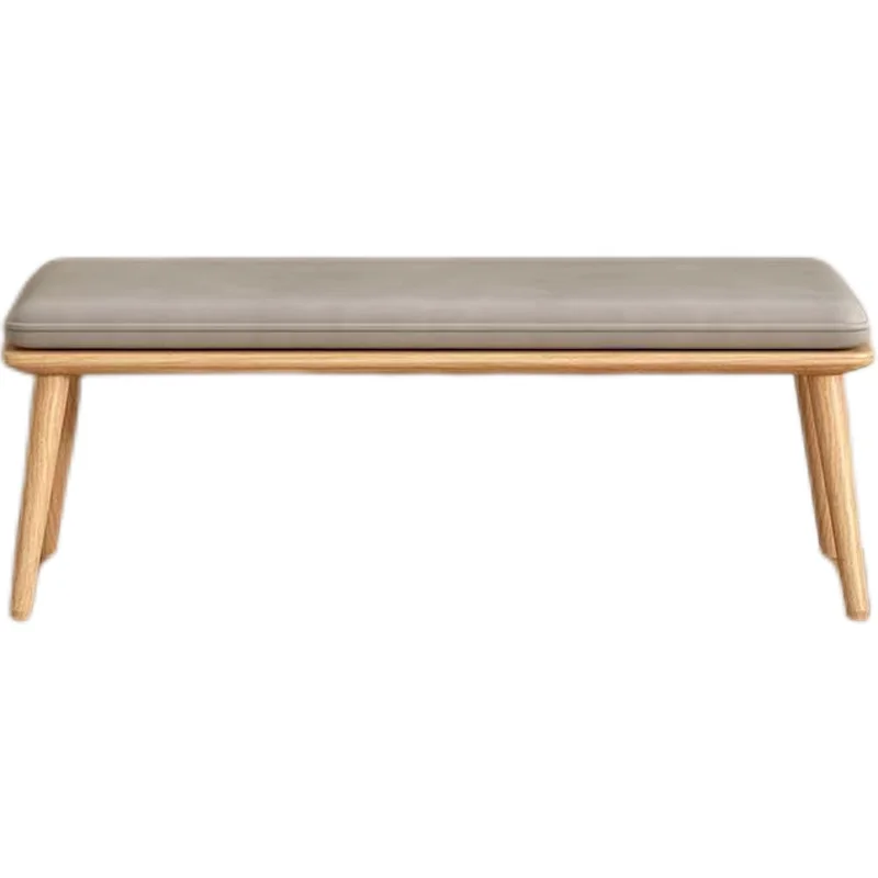 Nordic style solid wood bench rubber wood frame high comfort shoe changing stool soft bag dining chairs view 5