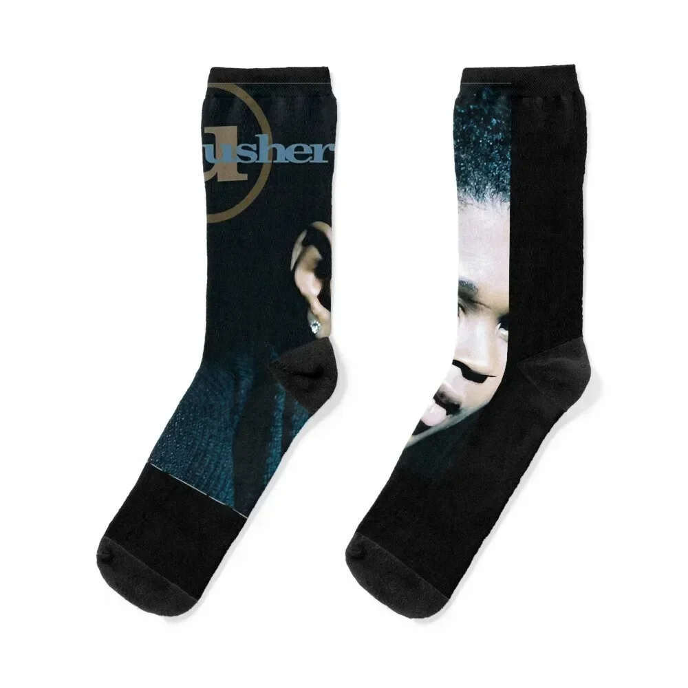 

Usher singer Classic Socks with print Non-slip Christmas Rugby Boy Child Socks Women's