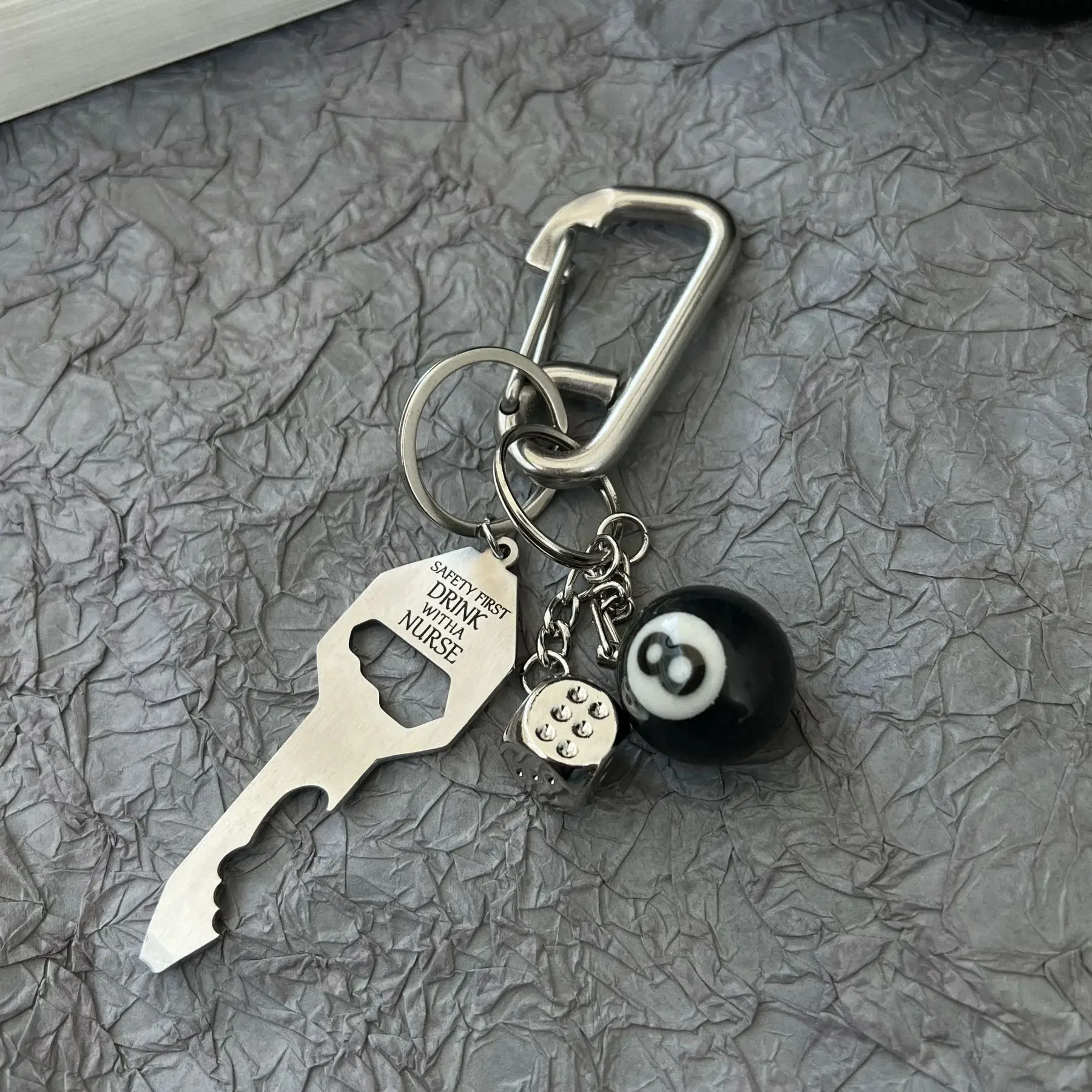Fashionable Keychain Accessories Stainless Steel Carabiner Superior Quality Bag Waist Pendant