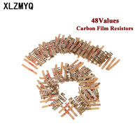 480pcs/lot 48Values Carbon Film Resistors Assortment Kit 1K Ohm - 2M Ohm 5% Resistor Set 1W DIY Electronic Resistors Pack