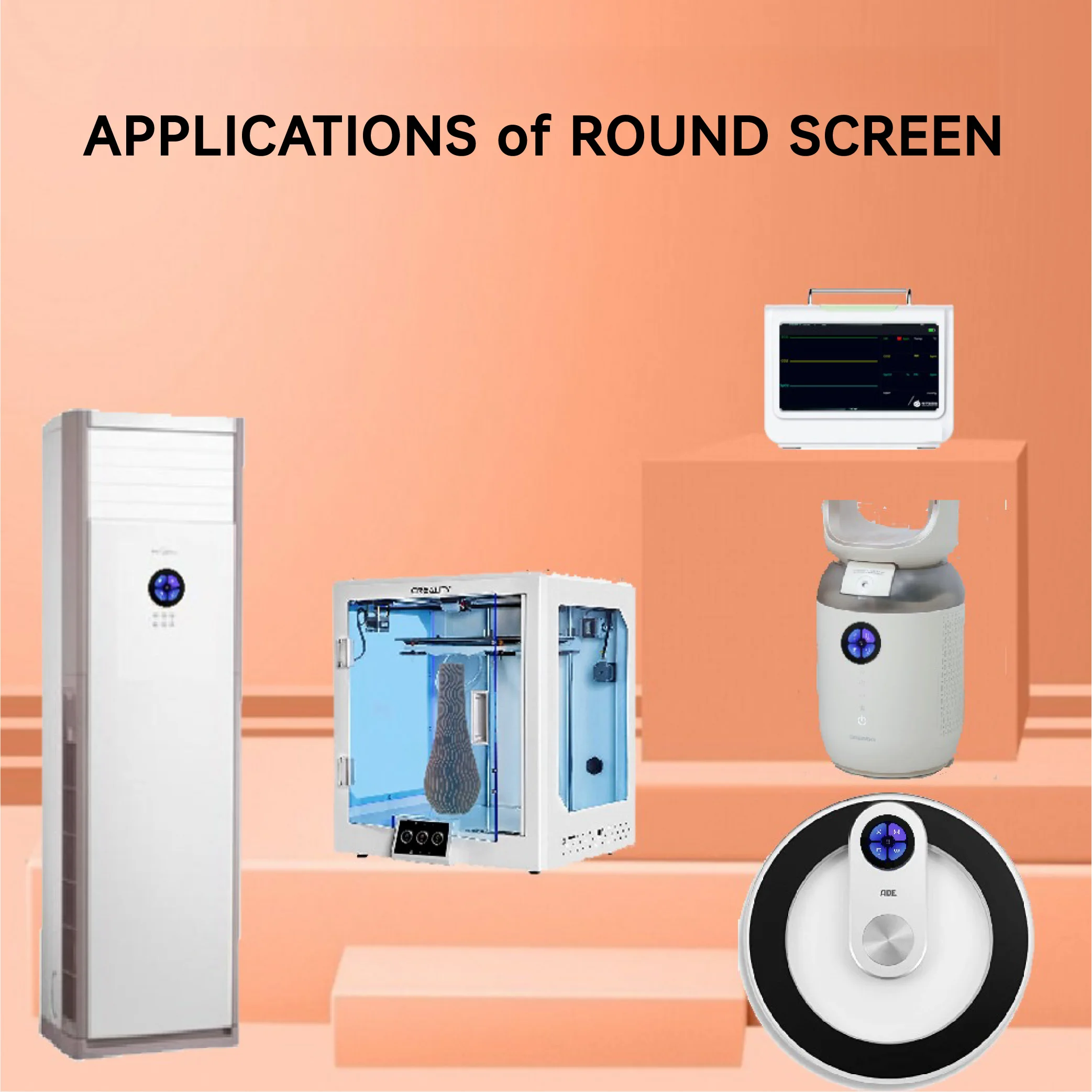 DWIN 2.8 Inch 480*480 Circular Smart Screen Commercial Grade IPS-TFT-LCD Full-laminated Capacitive Touch Panel DMG48480C028_03W