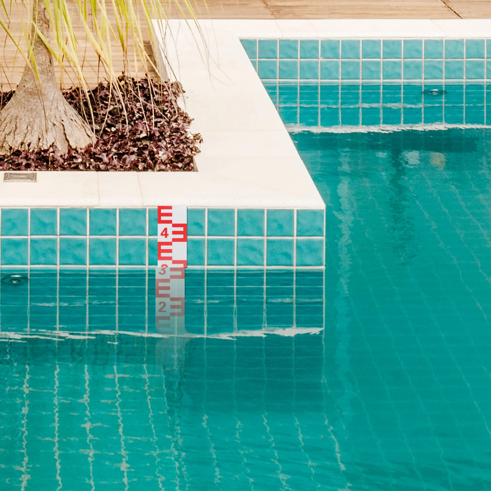 

2Pcs Aluminum Water Level Scale Gauge Premium Self-Adhesive Reflective Pool Pond Water Depth Marker Swimming Pool Accessories