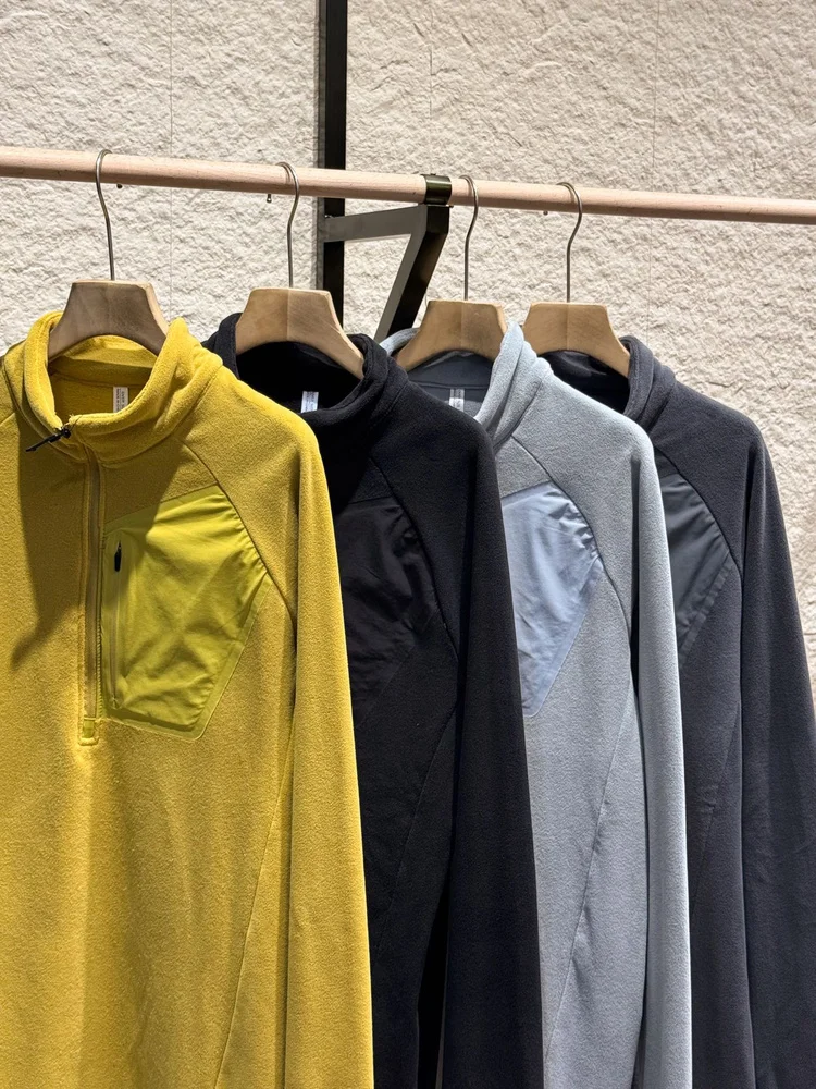 هوديي Fce للرجال في الهواء الطلق بسحاب قابل للتنفس بوليستر عالي المرونة طويل Sve كاجوال Sle للتخزين الحراري... #5