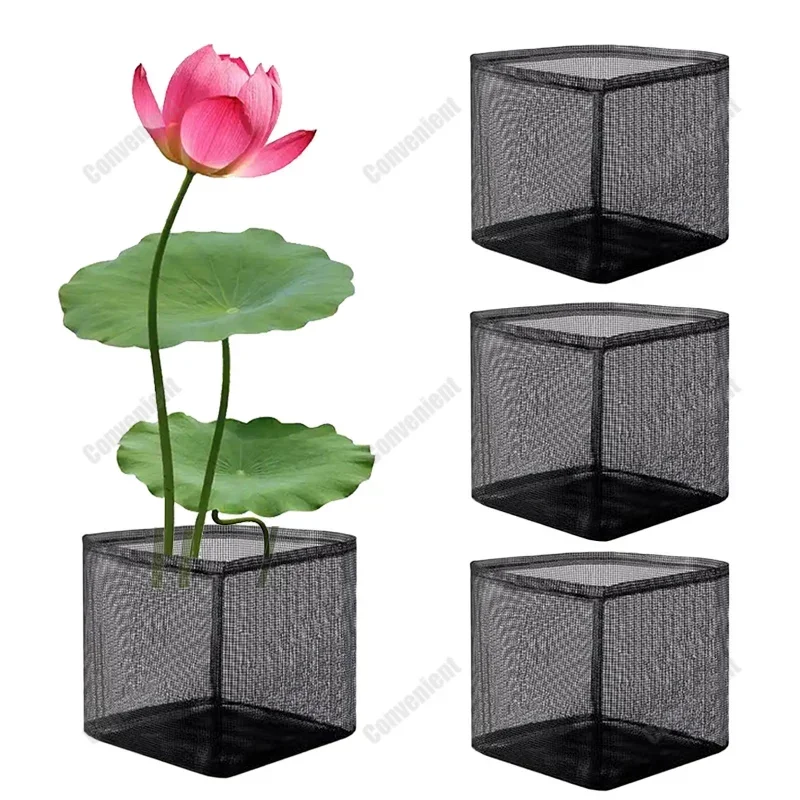 

4pcs PVC Aquatic Grow Bags Reusable Mesh Water Garden Pond Plant Pot Breathable Water Plant Bags For Moors And Land Plants