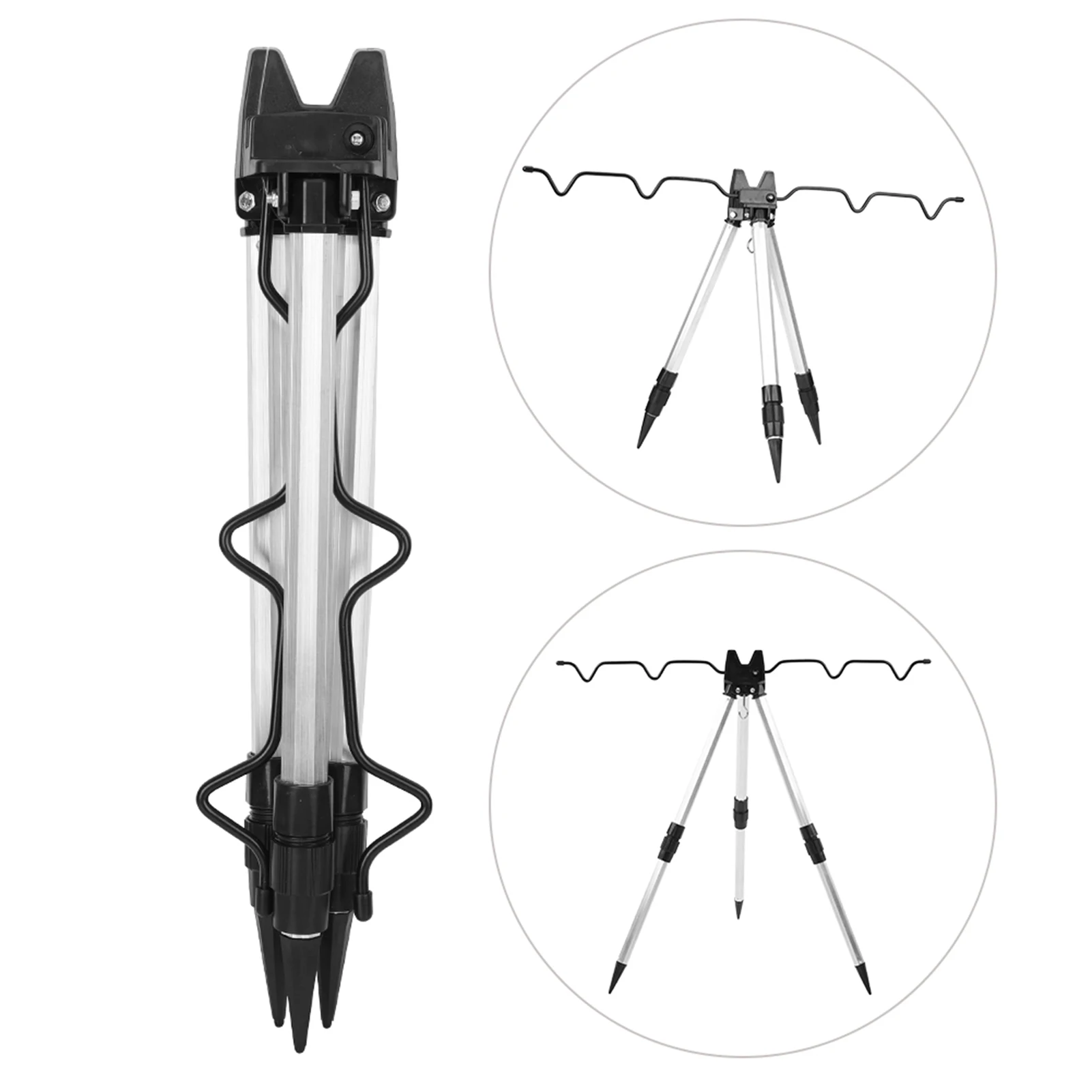 Aluminum Alloy Mini Shrinkage Fishing Rod Tripod Stand Ultrashort Folding Sea Pole Bracket Equipment Accessory