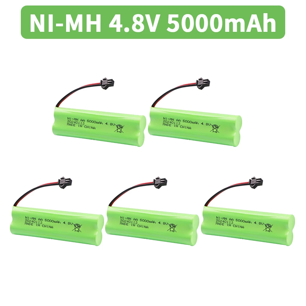 4.8V 5000mah NiMH AA Battery For Rc toys Cars Tanks Robots Boats Guns 4.8v Rechargeable Battery 4* AA Battery Pack 1-10PCS