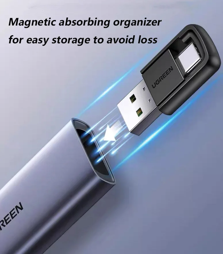 UGREEN Rechargeable Powerpoint Clicker with Green Laser Pointer Long Range 2in1 USB Type C Wireless Remote Presentations Clicker