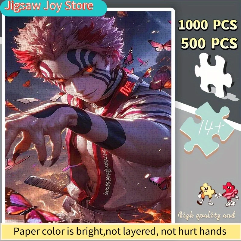 

Puzzle, Paper Puzzle, DIY Puzzle Demon Slayer Cool Teen Butterfly Flame Battle Pose, Suitable for Home Leisure Puzzle, Friends