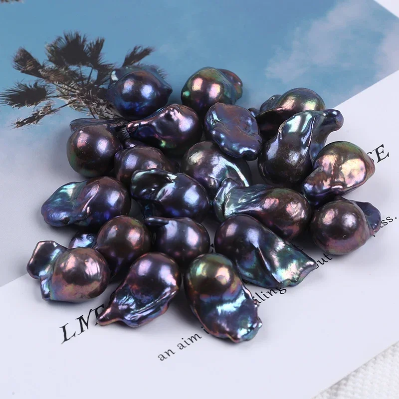 

Wholesale 15-20mm Black Color Freshwater Baroque Loose Pearl Beads Jewelry Cultured Pearls Price