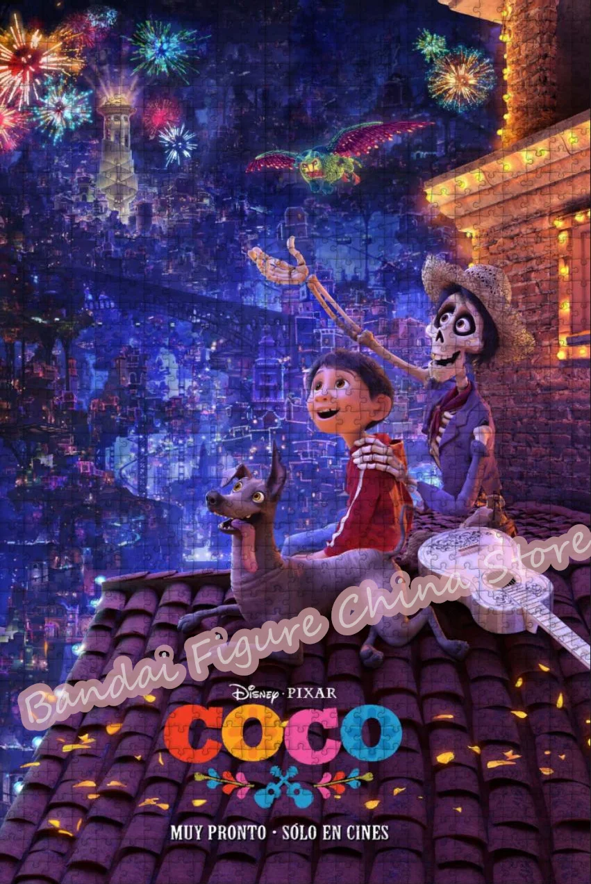 Disney Coco Movies Jigsaw Puzzles 300/500/1000 Pieces Diy Creative Cartoon Decompress Educational Puzzles Toys for Kids Gifts