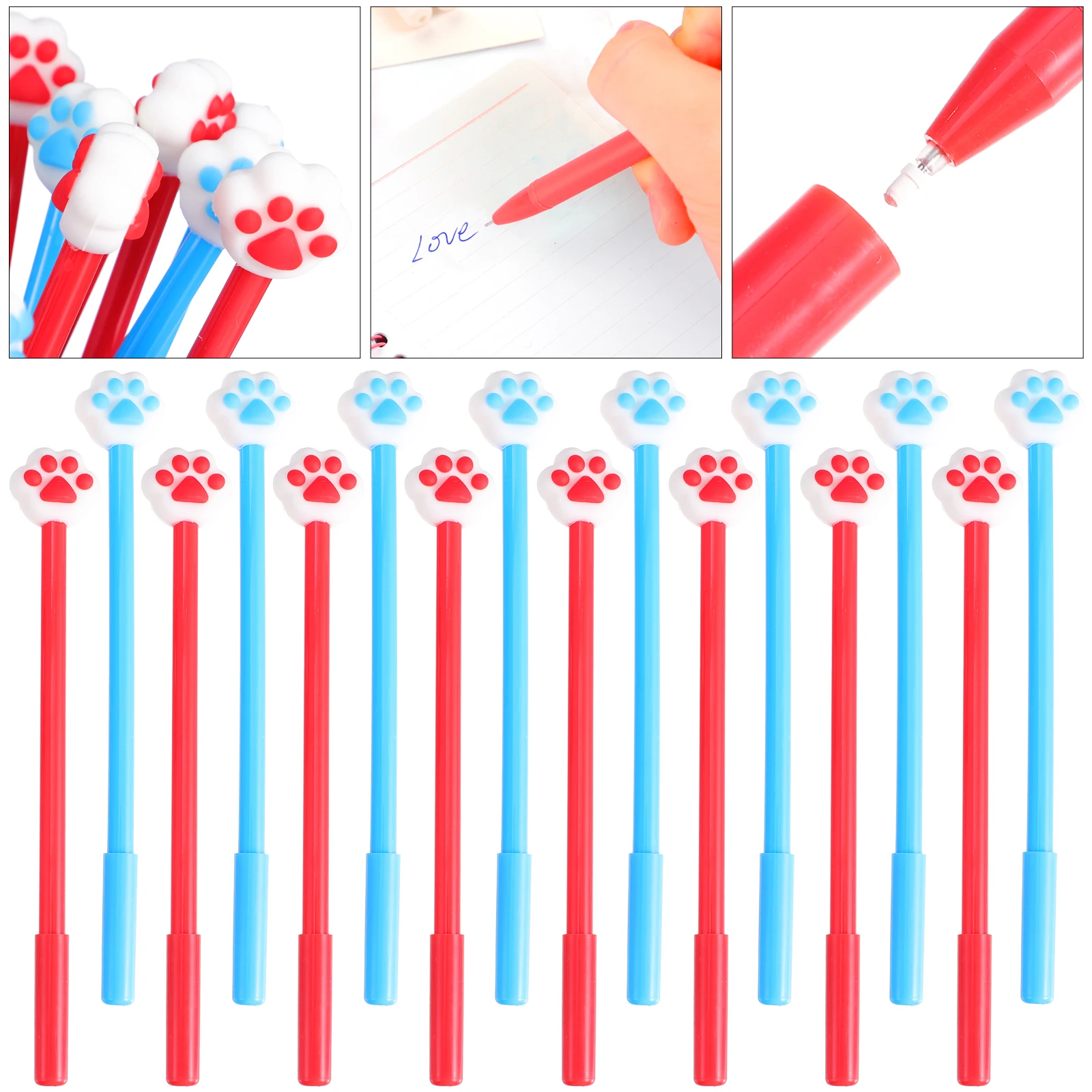 

16 PCS Cat Claw Pen School Supplies Gel for Writing Lovely Cute Office Plastic Paw Student