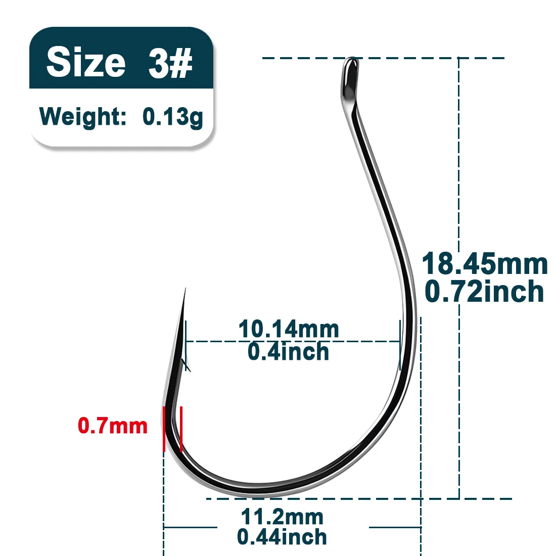 9 km Drop Shot-Haken, Bass-Angelhaken, 50–200 Stück, schwarzes Nickel, verrückte Haken für Drop Shot Rig, verrückte Rig-Salzwasser-Süßwasser