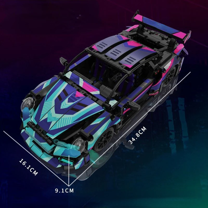 1116 PCS Technical 1:14 Black purple Racing Sports Car Building Blocks Assemble Bricks Vehicle Toys Gift For Boy Kids