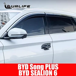 Per BYD Seal U Sealion 6 Song Plus DMI 2024 finestra visiera tende da sole rifugi Vent Shades Sun Rain deflettore Guard accessori Auto