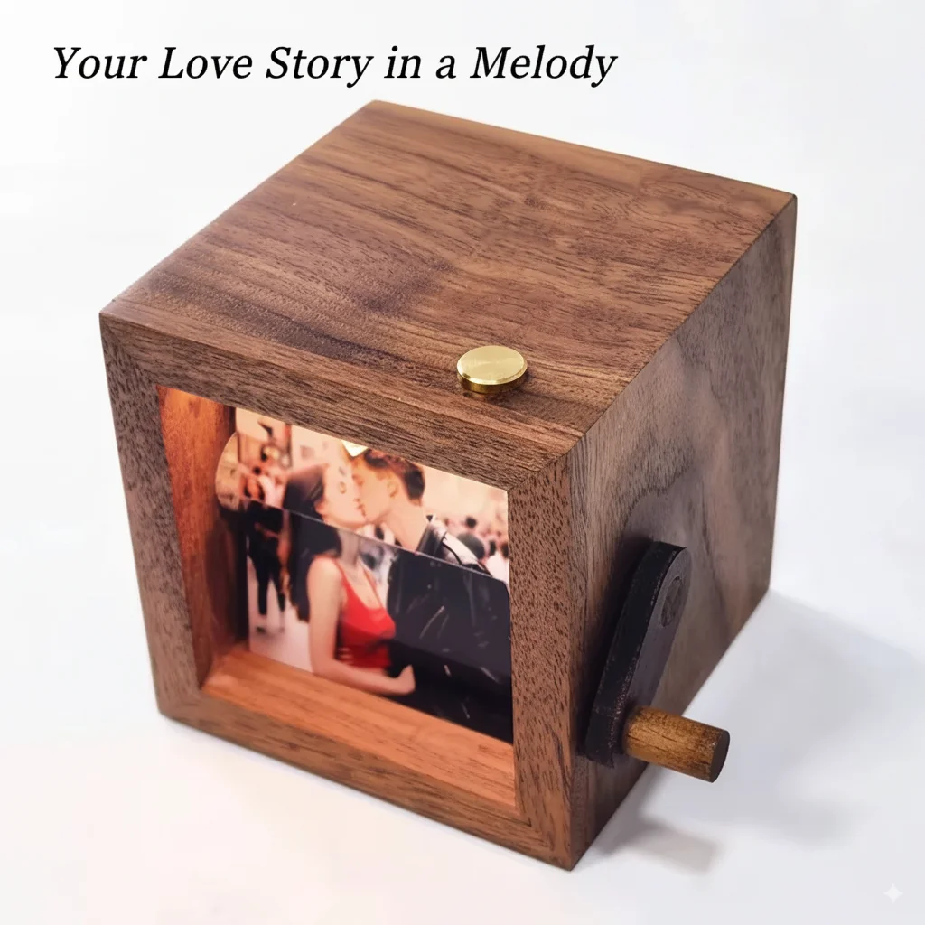 

Hand Cranked DIY Glowing Photo Flip Album, 8/16 Pictures, Perfect Gift for Graduation, Birthday, Wedding Memories