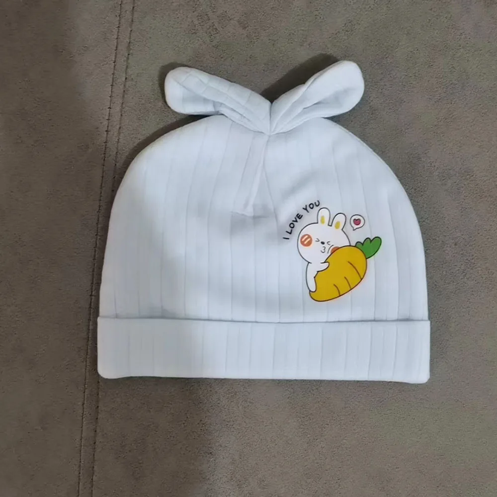 Newborn Baby Hat Spring Autumn Pure Cotton Double-layer Baby Boys Girls Hats Breathable Jacquard Caps For Kids Infant 0-3 Month