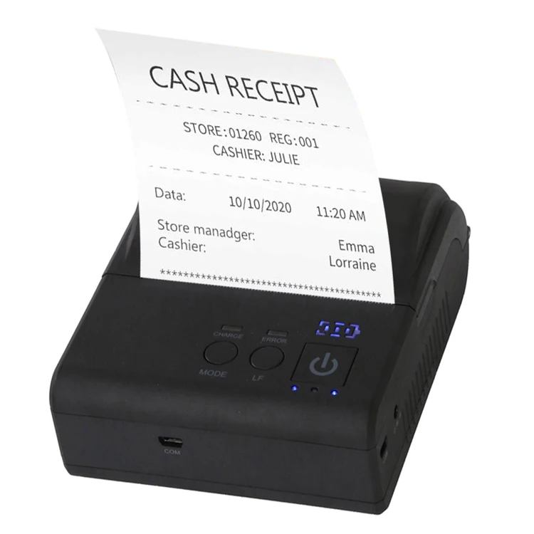 ER-80B2W Pocket Mini Handheld Android Bluetooths Wireless Portable Receipt Bill Ticket Printer