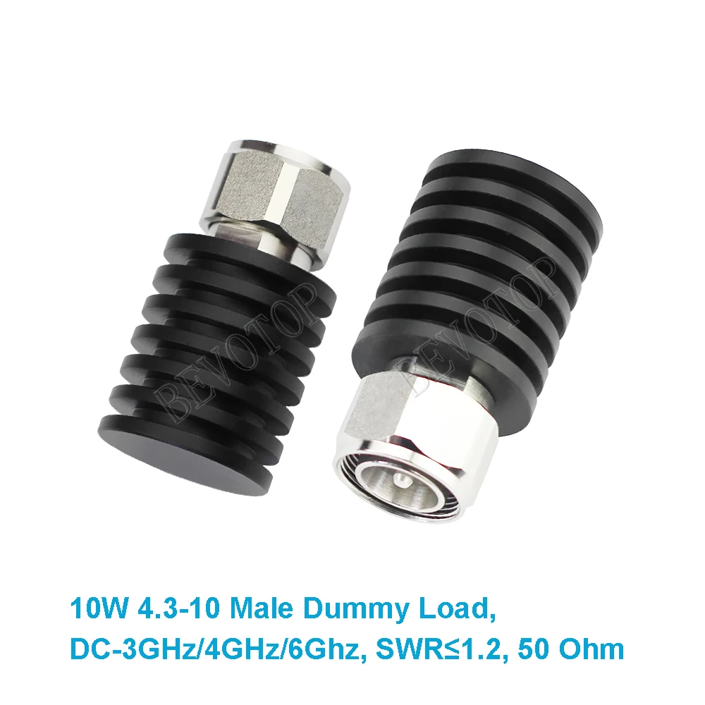 10W 4.3-10 Male RF Coaxial Termination Dummy Load  3Ghz/4Ghz SWR＜1.2 50 Ohm Connector Socket Brass Straight Coaxial Adapters