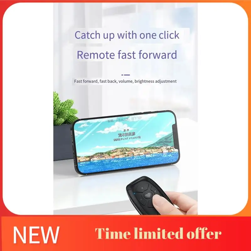 ABHU 휴대폰용 다기능 충전식 블루투스 리모콘, 전자책 페이지 터너 및 셀카 카메라 셔터 릴리즈, Dura