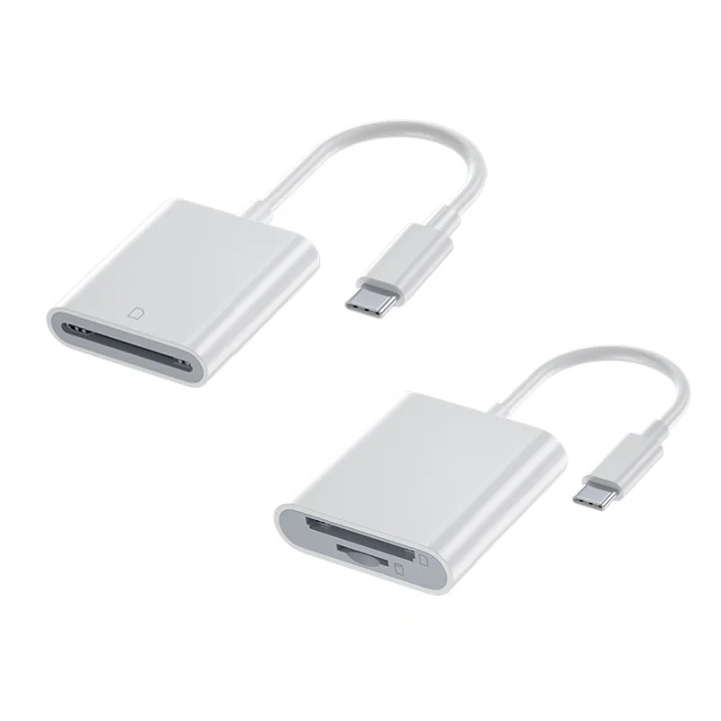 10PCS Factory Wholesale 2-in-1 USB C SD Card Reader SD Card Adapter With Dual Slots For IPhone 15 16 Pro IPad Mac MacBook Laptop