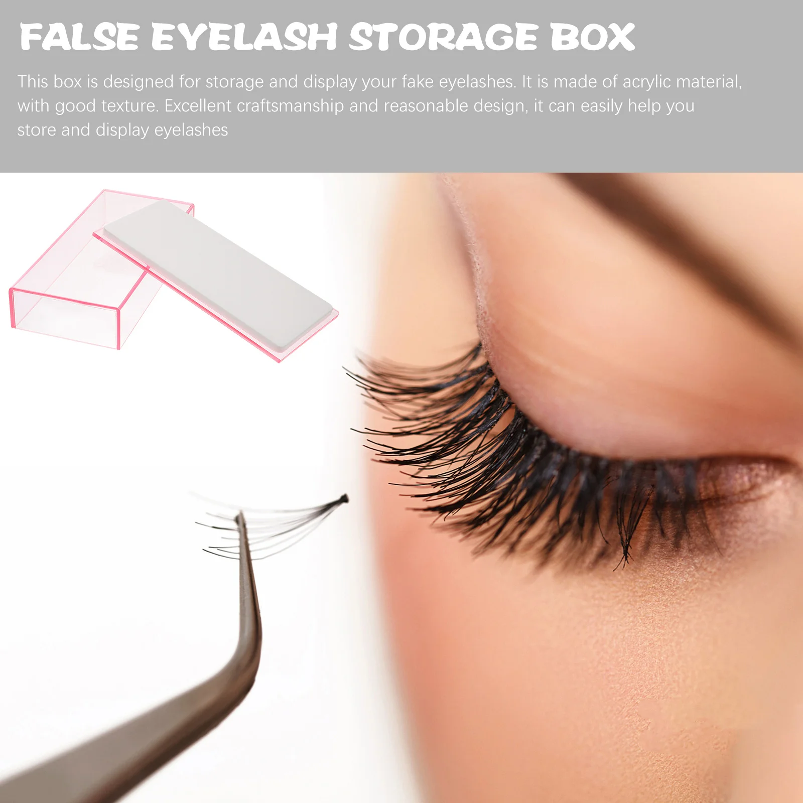 Eyelash Storage Box Clear Acrylic False Lash Container with Compact Design for Jewelry Store Display and Daily Use Holder