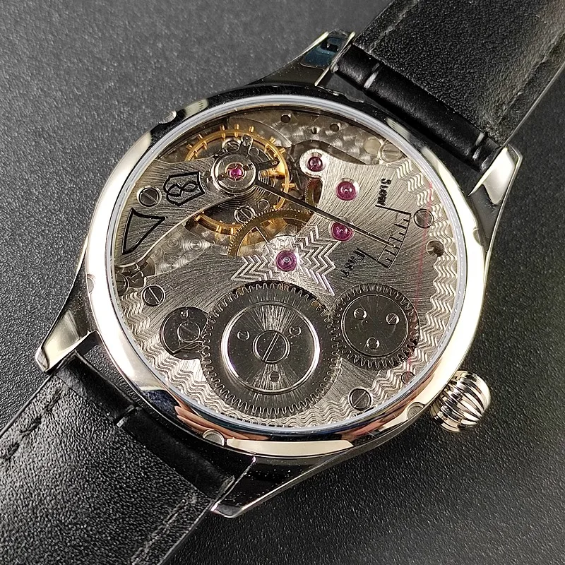 VaKuy ساعة ميكانيكية يدوية المحمصة الأزرق دبوس النورس ST3621 جونز السيف خمر رجال الأعمال مقاوم للماء جلد طبيعي Watc