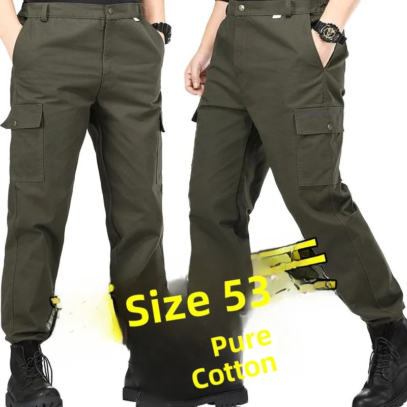 

Мужские рабочие брюки из чистого хлопка, свободный крой, офисная рабочая одежда для сварки на строительной площадке, весенне-осенние сезонные брюки
