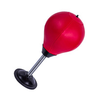 1Pcs Desktop Boxing Ball Small Suction Cup Red Inflator Punching Bag Stress Relief Eye Coordination Home Office Exercise