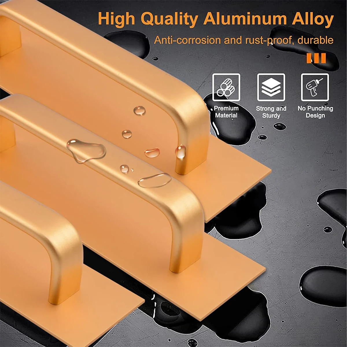 Self-Stick Adhesive Cabinet Handles Stainless Steel No-Drilling Easy Installation for Cabinet Door Window Drawer  Refrigerator