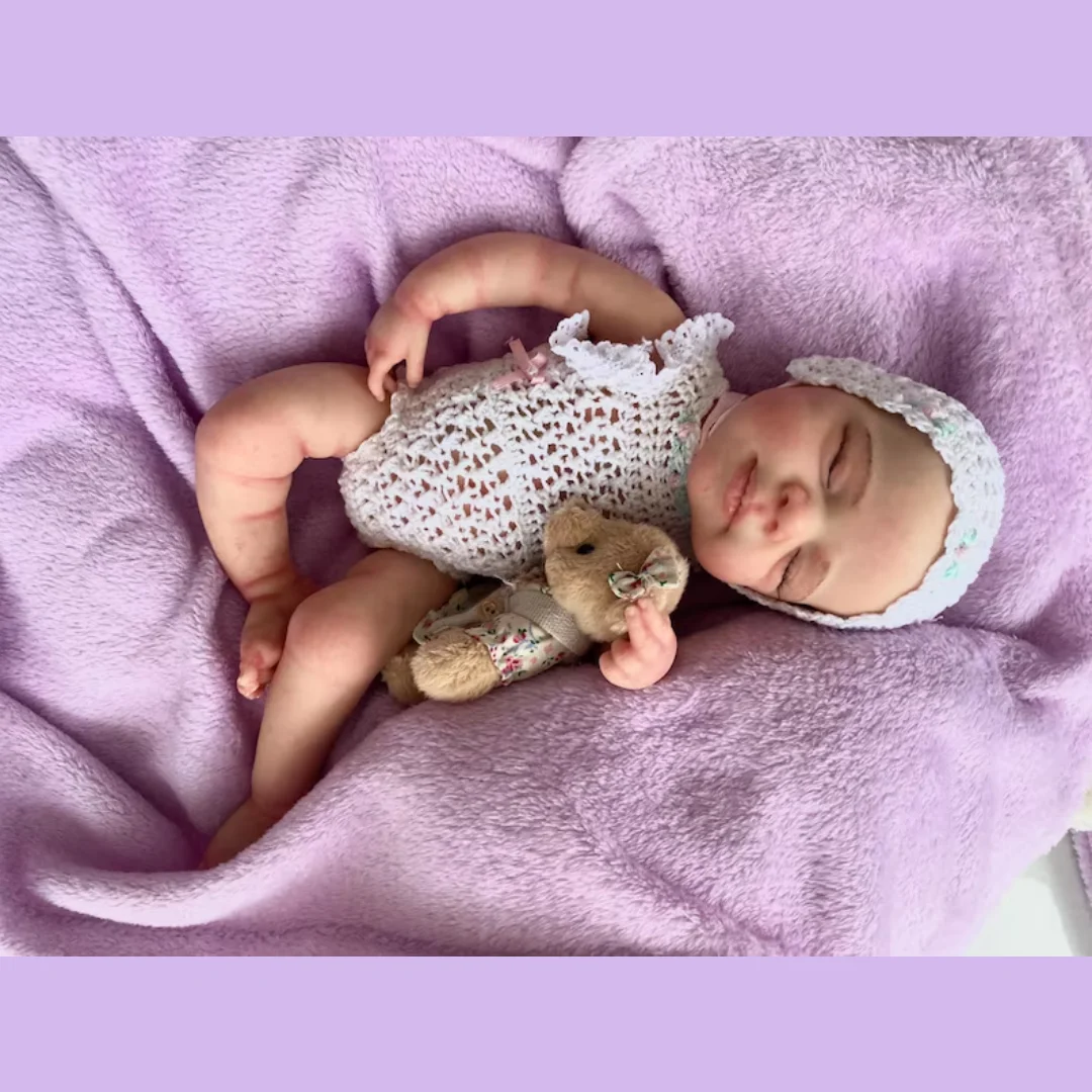 33cm 파스칼 소프트 실리콘 베베 리본 여자 아기, 입을 벌린 3D 페인트 피부 드레스, 스웨터 의상, 실물 같은 신생아 인형