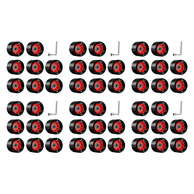 [NEW!ABKG】 48Pack 95A 58Mmx39mm,Indoor Quad Roller Skate Wheels,PU Wear-Resistant Wheels Double-Row Roller Skates Accessories