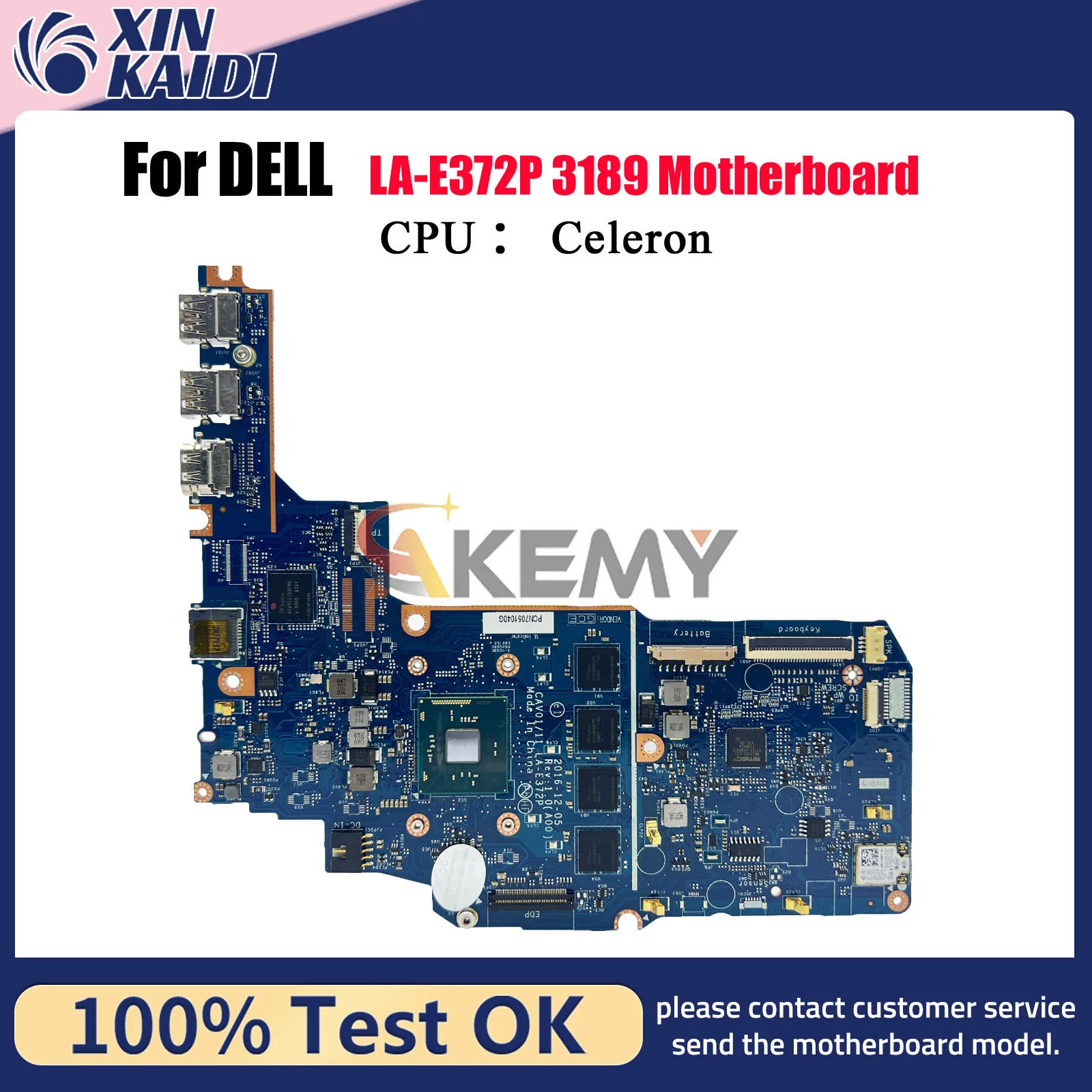 

Материнская плата для ноутбука DELL Chromebook 11 3180 3189 LA-E372P с процессором N3160 N3060 CN-083RWV 01TX65, 100% протестировано, ОК