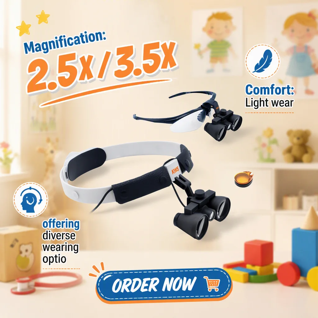 Binocular Dental Surgical Loupes With Integrated LED Illumination 2.5X 3.5X Magnification for Dentists and Surgeons