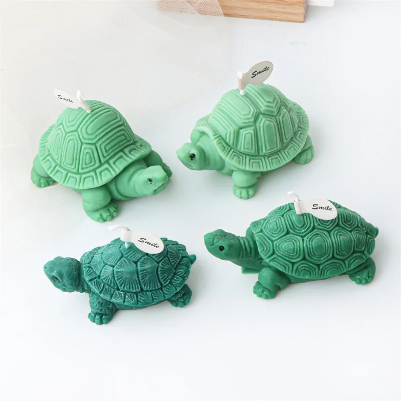 3D Turtle Silicone Mold Animal Scented Candle Mold Tortoise Resin Plaster Craft DIY Mold Golden Coin Turtle Mold Home Decor Gift