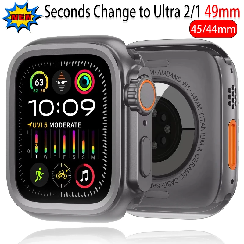 

Чехол из цинкового сплава для Apple Watch 9 8 7 45 мм, сменный на ультра 49 мм, защитный чехол для экрана iWatch 6 5 4 SE 44 мм, высококачественный чехол