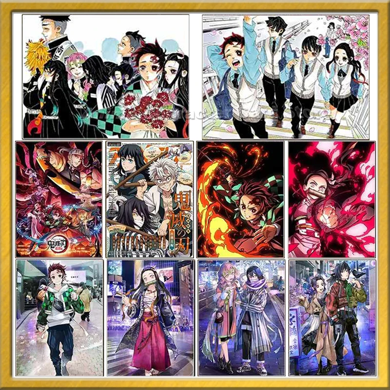 

New Demon Slayer Card Anime Figures Kamado Tanjirou Nezuko Kochou Shinobu Exquisite Collection Cards Children Christma Gifts