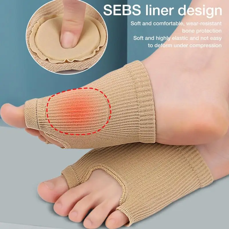 Forefoot Socks Forefoot Compression Cushion Reusable Split Toe Feet Protectors Feet Compressing Sleeve For Daily Walking Running